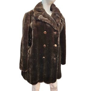 Royal Minke Vintage Faux Fur Coat Large